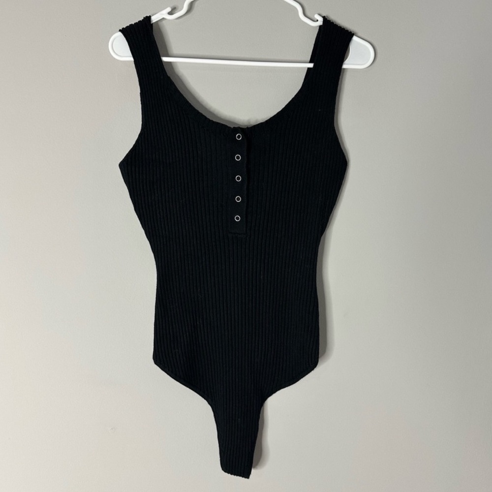 NWT Missguided Ribbed black bodysuit plus size